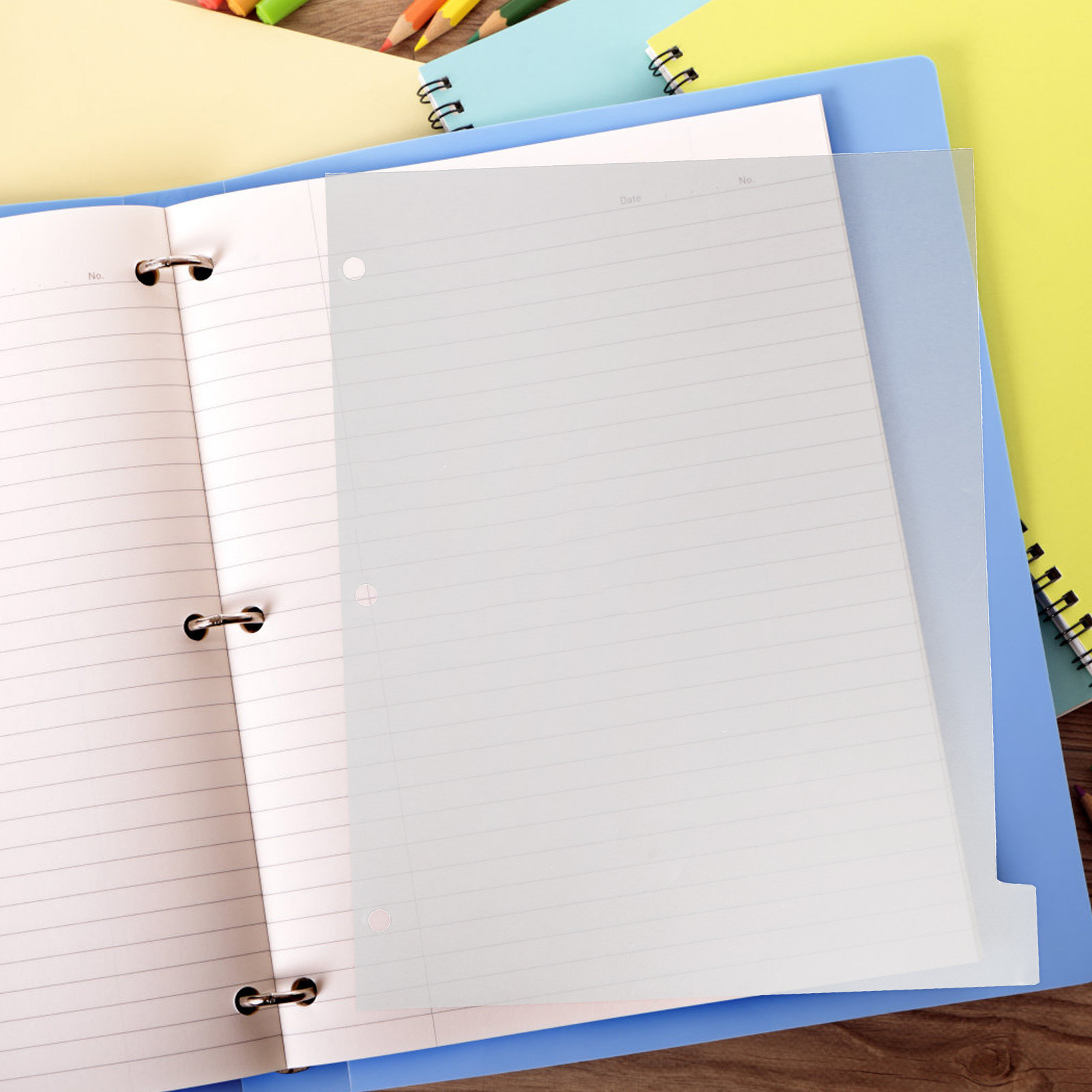 Index Tab Divider - 8Sheets Color-Coded Index Dividers Plastic Binder