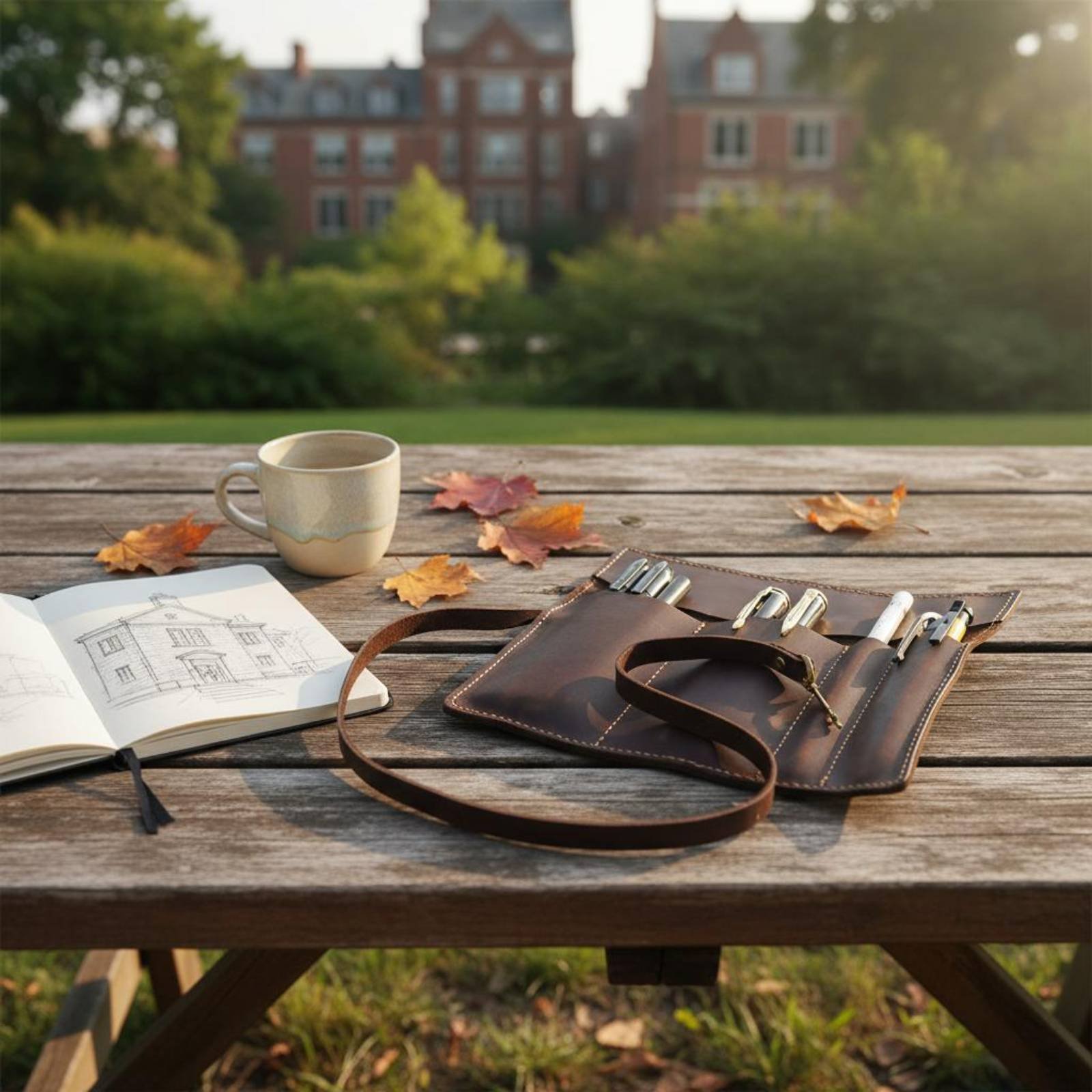 Leather Foldable Writing Utens - огляд і ціна Pen Pouch Roll