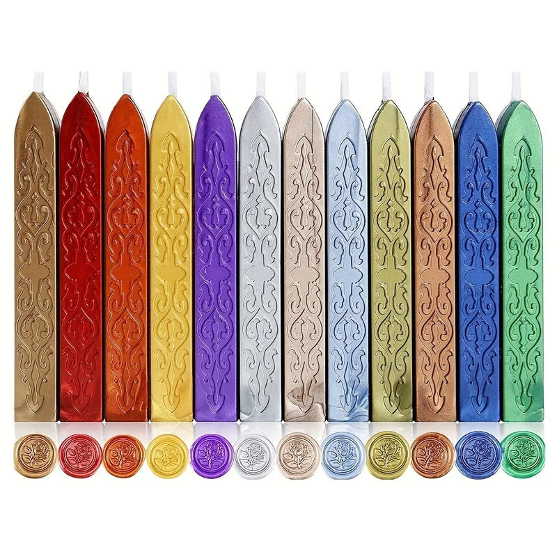 12pcs/bag Metallic Mixed Color - огляд і ціна Wax Seal Stamp Kit