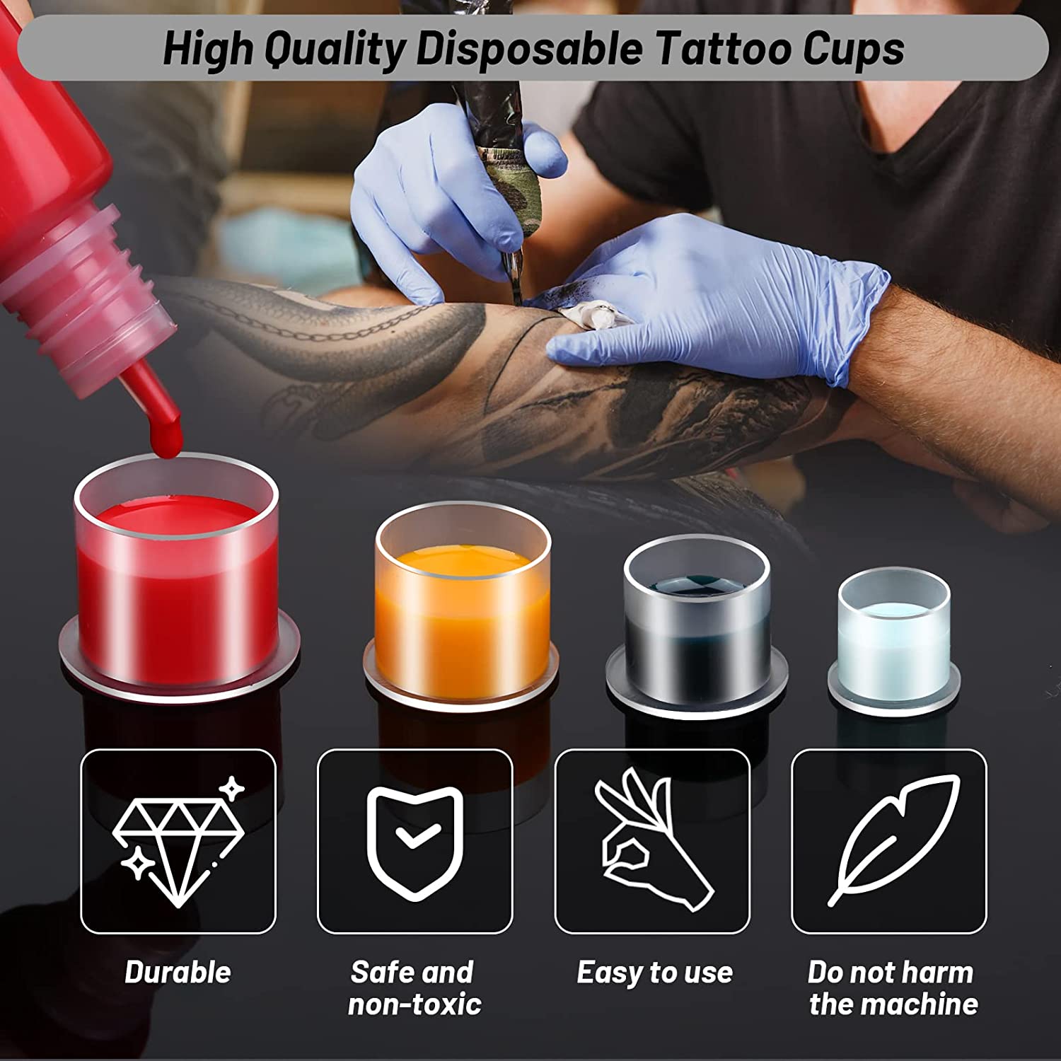 100pcs Disposable Tattoo Ink C - огляд і ціна Calligraphy Ink Bottle