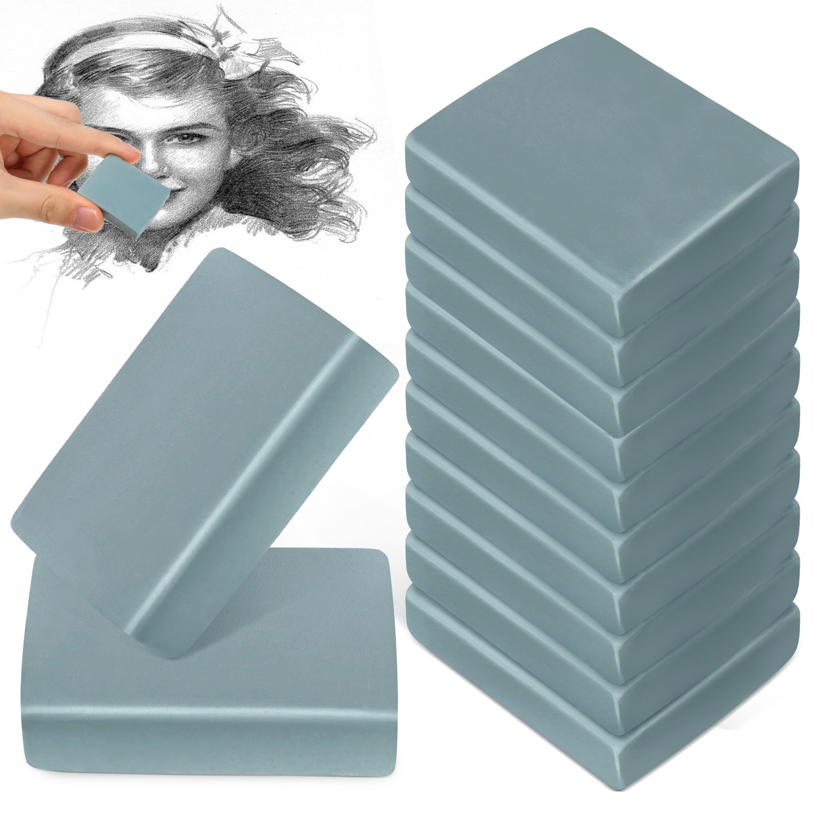 12Pcs Art Erasers for Drawing  - огляд і ціна Rubber Eraser Kneaded