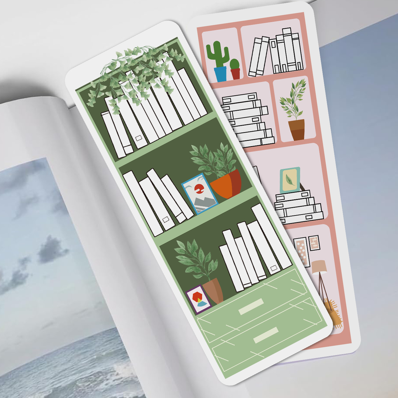 10 Pcs Cute Bookshelf Illustra - огляд і ціна Stationery Office